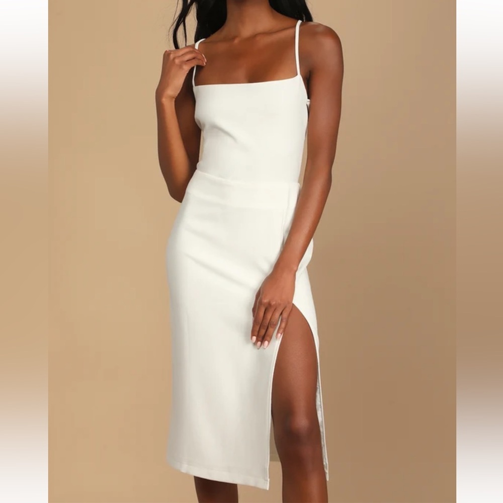 Elegant White Spaghetti Strap Dress